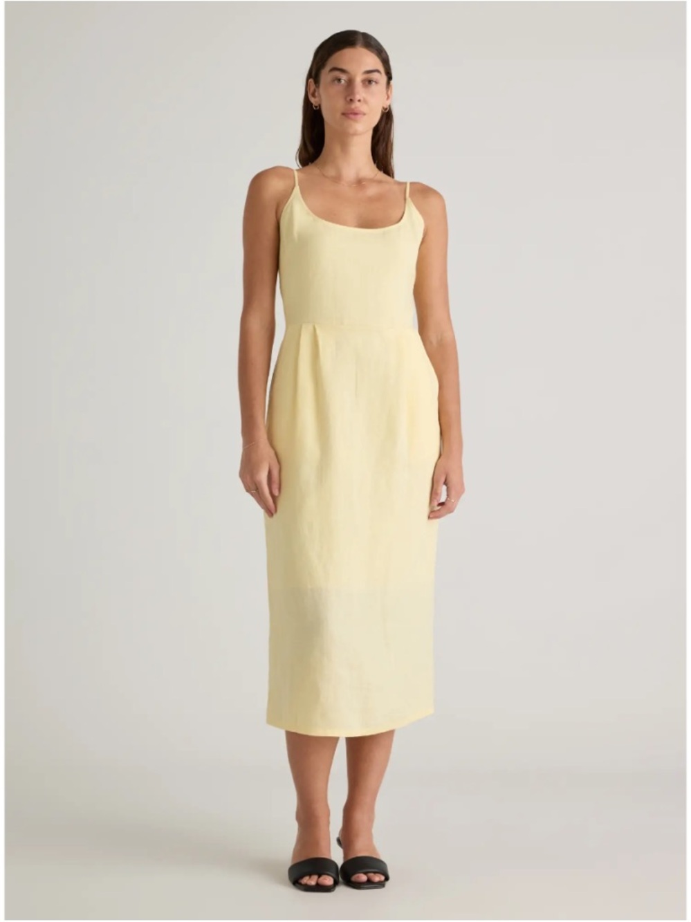 Quince linen scoopneck dress Yellow Medium